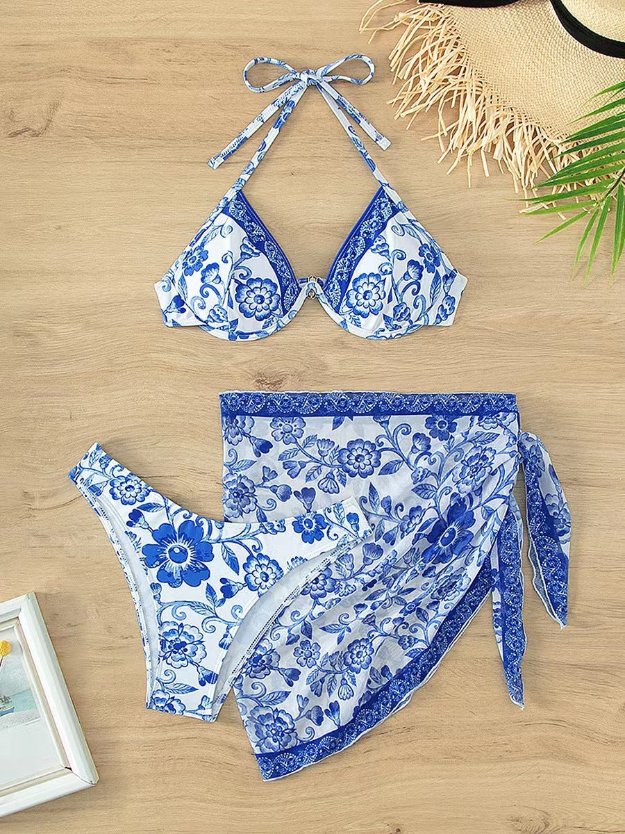 Porcelain Shoreline Bikini (3 Piece Set)