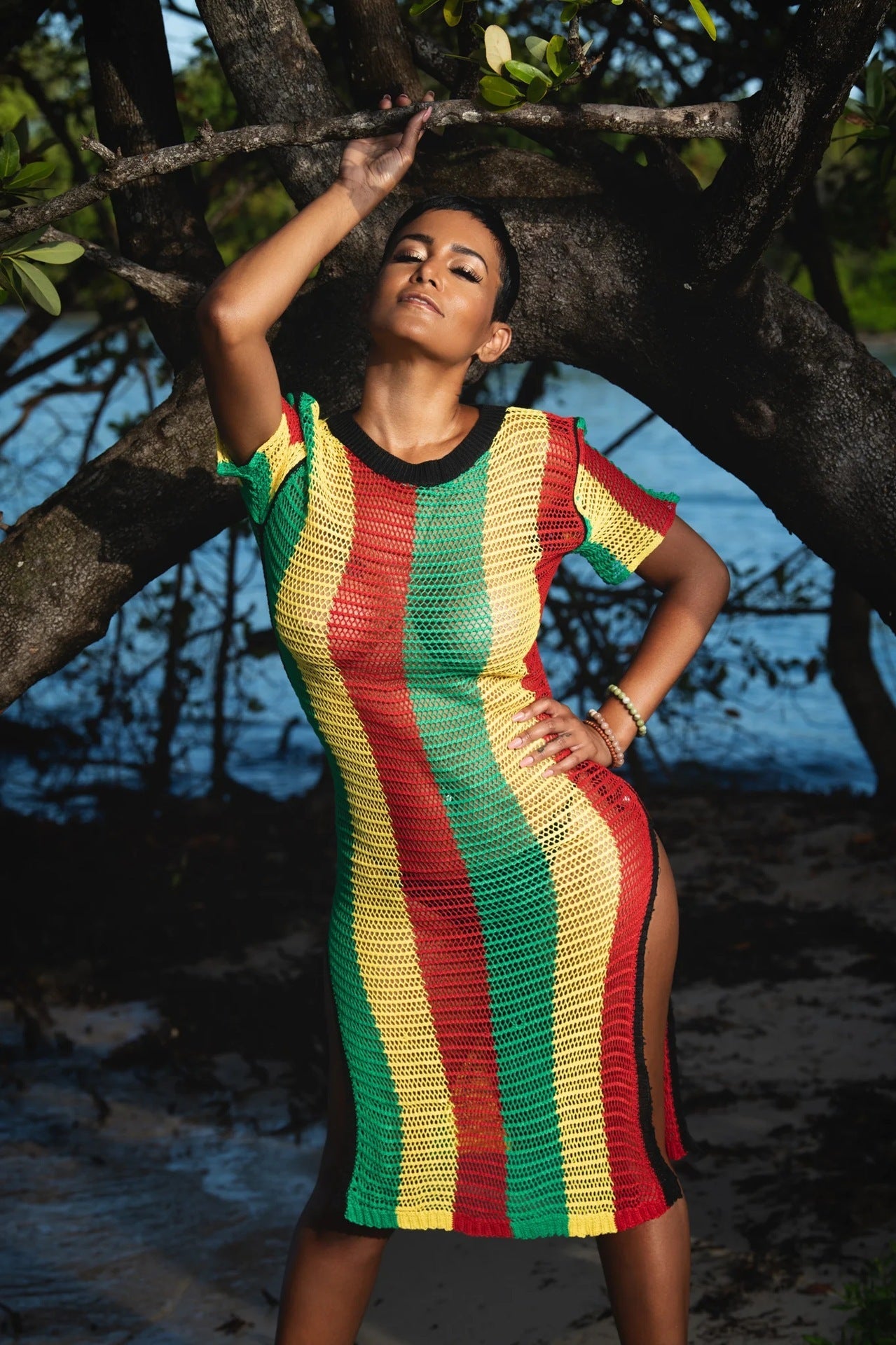 Rasta Fari Hand Knitted Cover Up Dress