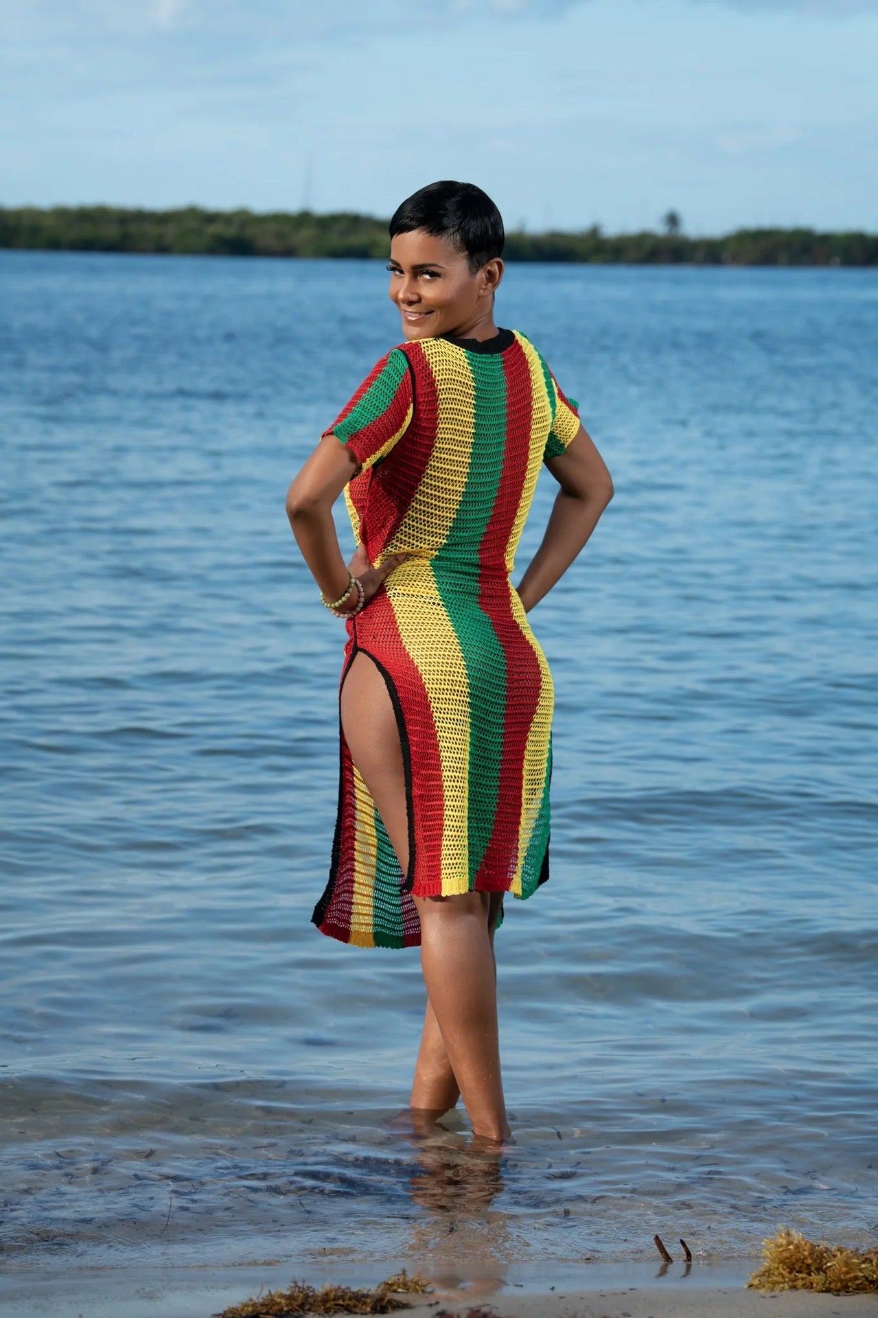 Rasta Fari Hand Knitted Cover Up Dress